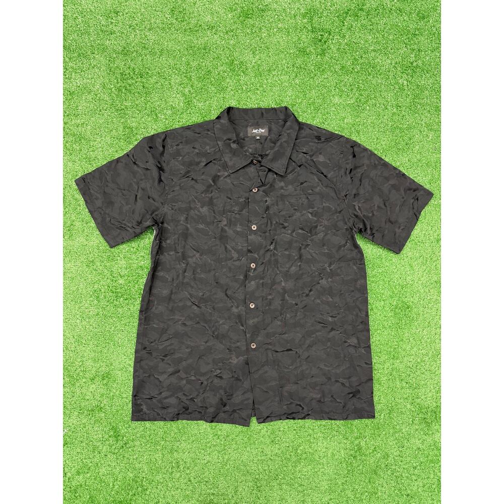 Just Don Button Up Shirt Black Camo Size XL